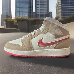 Kid's Size 5.5Y Air Jordan 1 Mid SE Peanut Butter and Jelly HJ5958-206